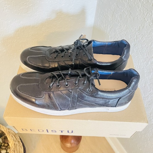 BED STU Men's Muller Leather Sneaker, Pre-Scuffed, Designer, Navy, Size‎ 12, NWT - Picture 6 of 16